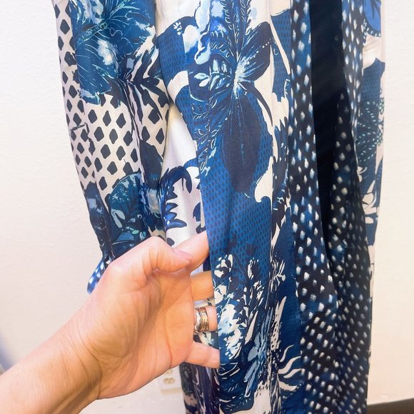 NWT Chico's Blue & White Reversible Cardigan/Duster Size 3 (XL) - Picture 8 of 11